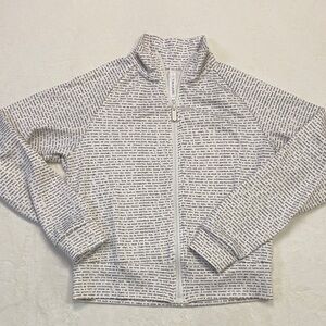 Tahari Black and White Text Print Jacket